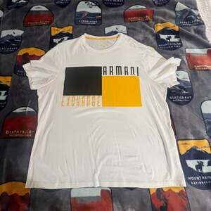 Armani Exchange White Graphic T Shirt Size XL men’s AX Tee Shirt Armani
